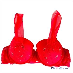 Victoria’s Secret Dream Angels Sequins Bling Lace Balconette Bra Size 36C